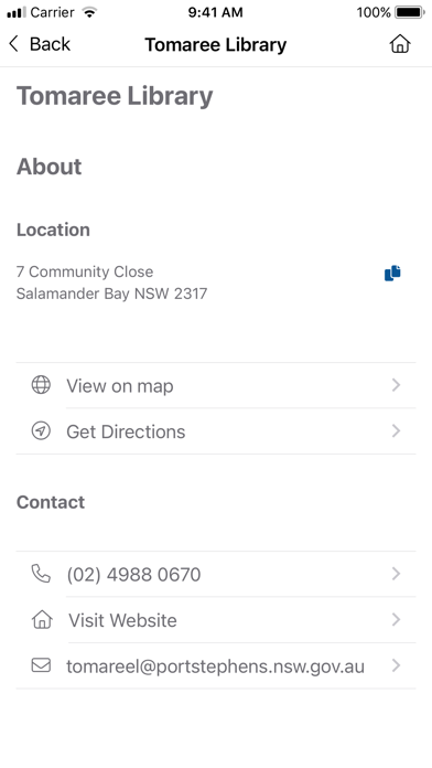 Newcastle Libraries Australia Screenshot