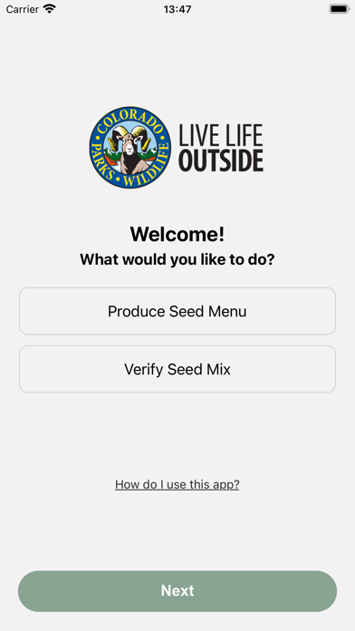 Colorado Seed Tool Screenshot