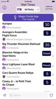 wait times: disneyland paris iphone screenshot 1