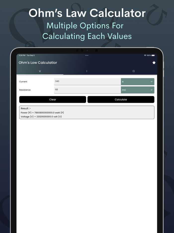 Ohms Law Calculator - voltage