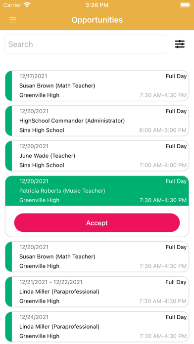 Slate Educational Scheduling Screenshot