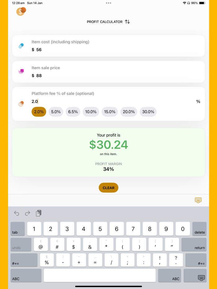 Simple Profit Calculator