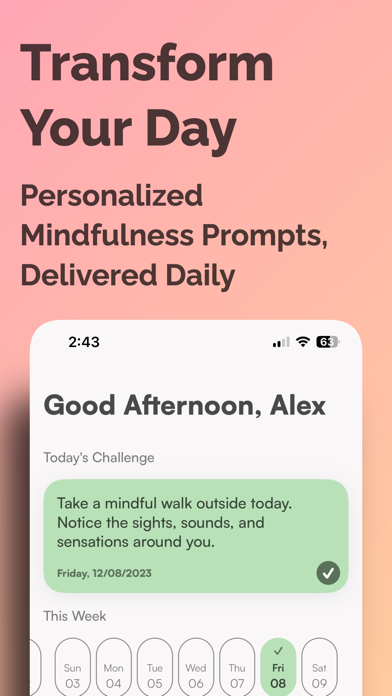 Mindful Me Daily Growth Prompt Screenshot