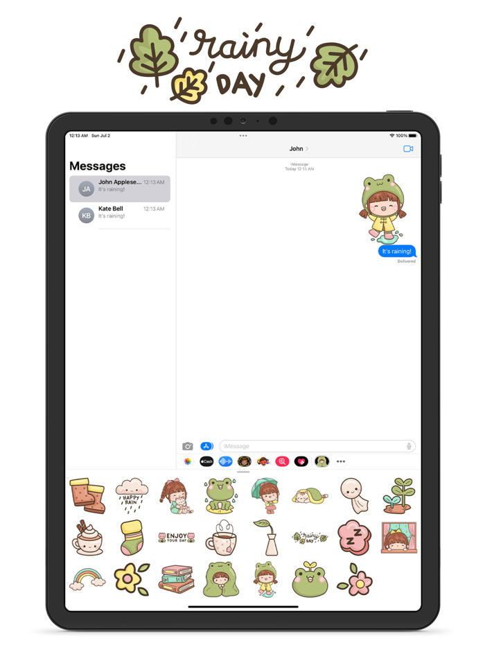 Cute Rainy Day Stickers