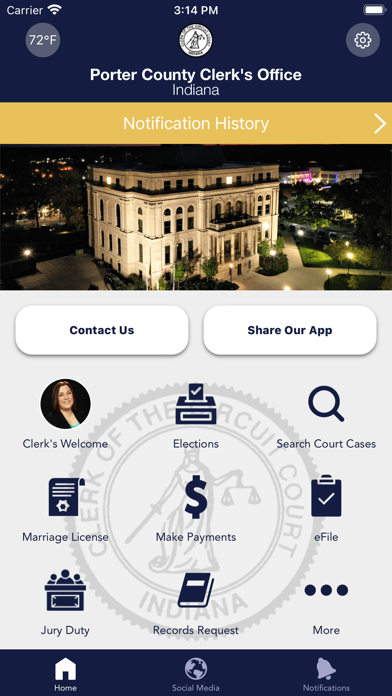 Porter County Clerk’s Office Screenshot