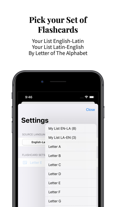 Latin-English Vocabulary Screenshot