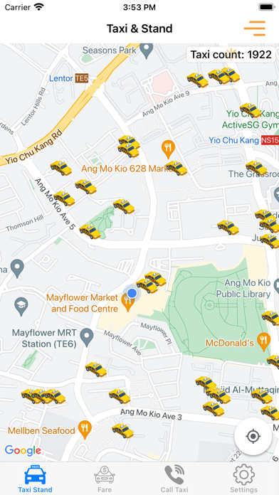 Singapore Taxi Fare and Stand Screenshot