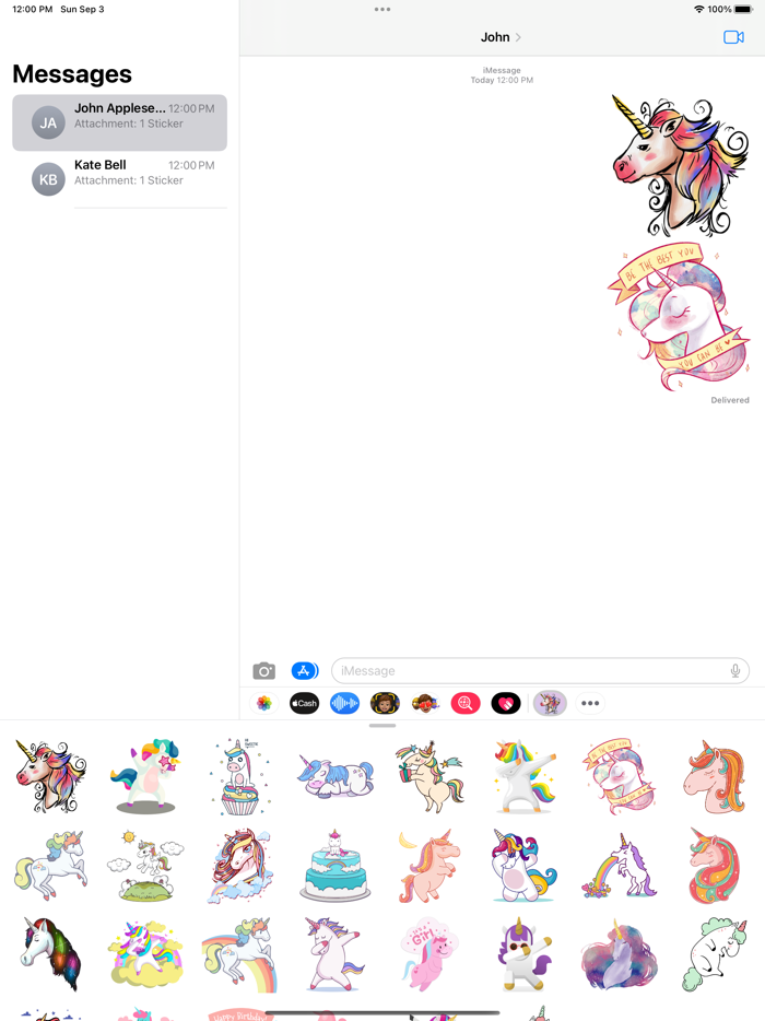 Colourful Unicorn Stickers