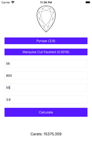 Carat Weight Calculator Screenshot