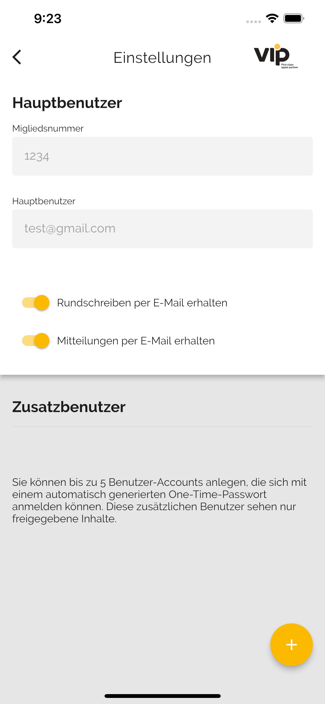VIP Mitglieder App