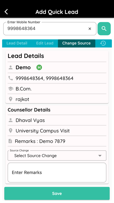 GNUMS Admission CRM Screenshot