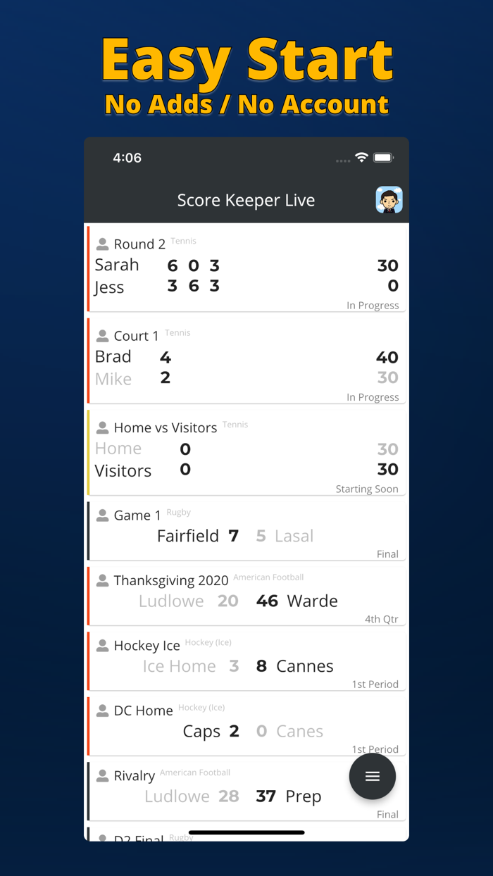 Score Keeper Live