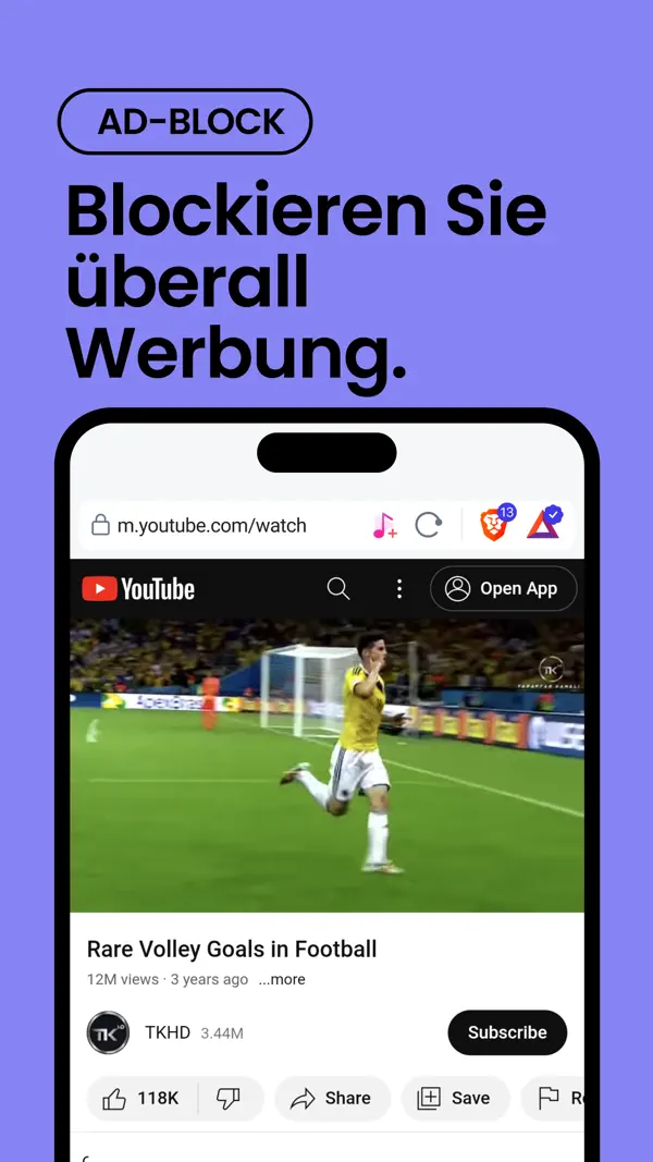 Brave Webbrowser mit ad block iPhone App Screenshot 3 – Dienstprogramme