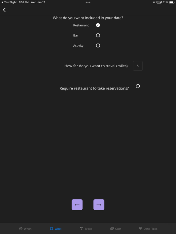 Date Spark iPad screenshot 2 - Lifestyle app