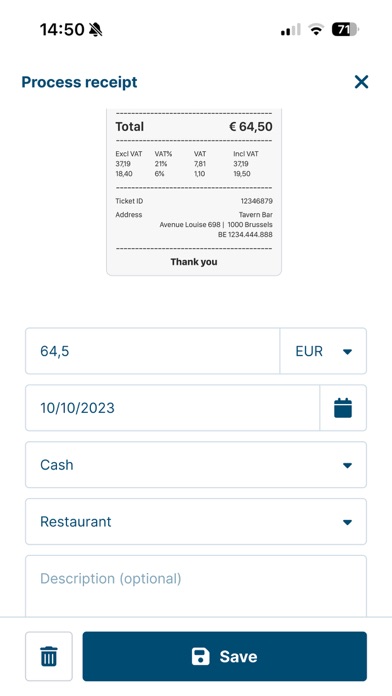 Billit Expenses Screenshot