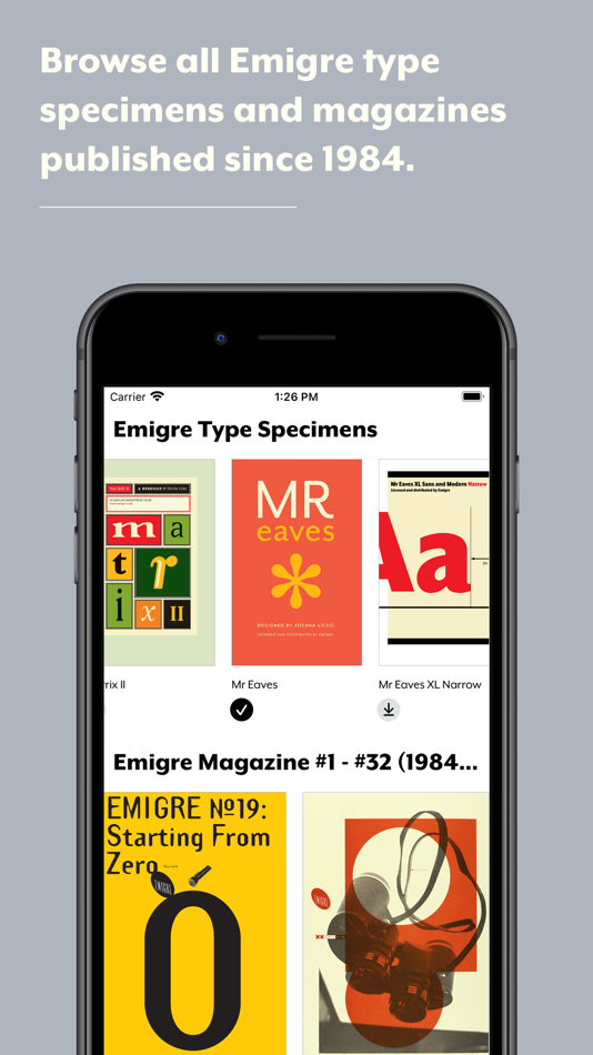 #1. Emigre Fonts (iOS) 由: Emigre Inc.