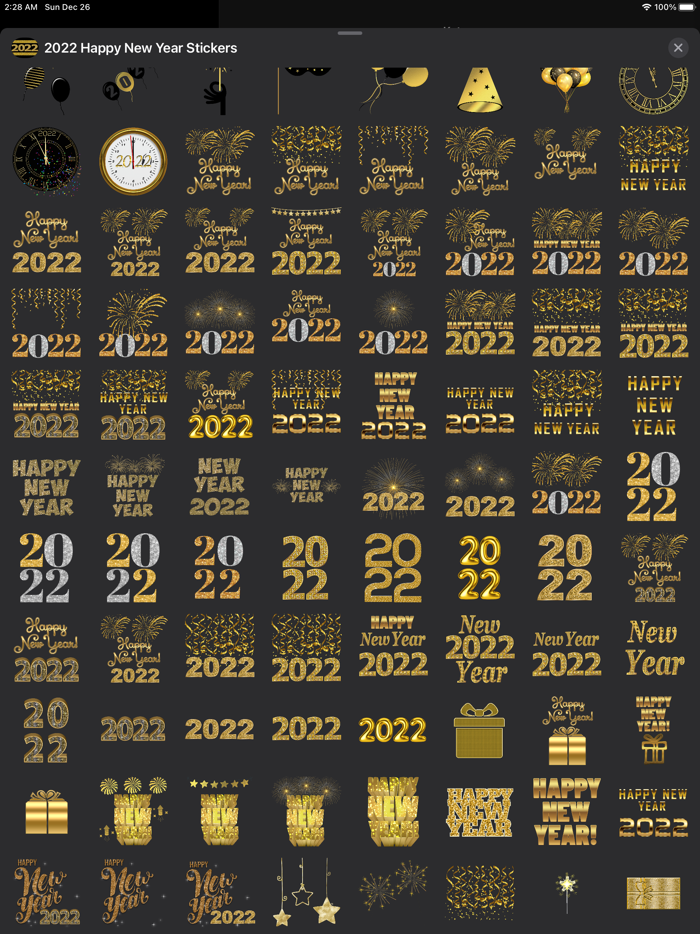 2022 Happy New Year Stickers