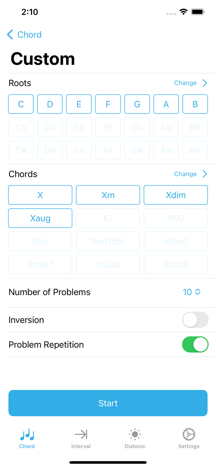 Piano Chord Memorization