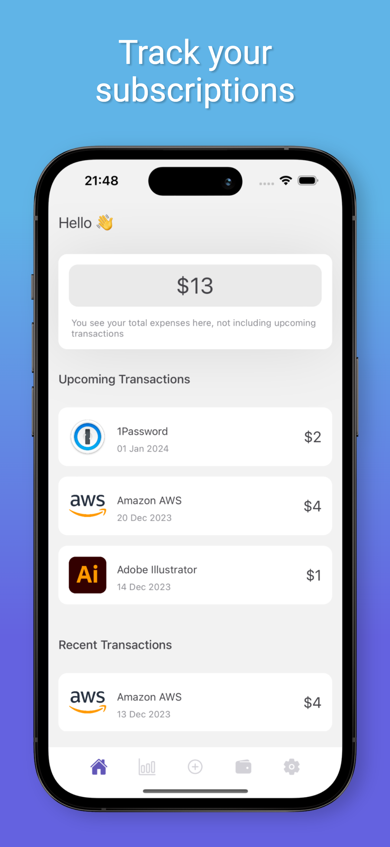 Lavia - Subscriptions Tracker