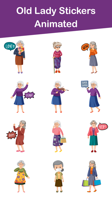 Old Lady Stickers Animated Screenshot