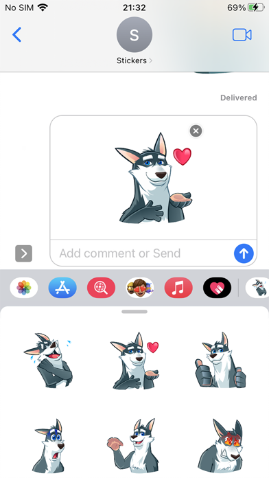 Screenshot #2 pour Husky Fun Emoji Funny Stickers