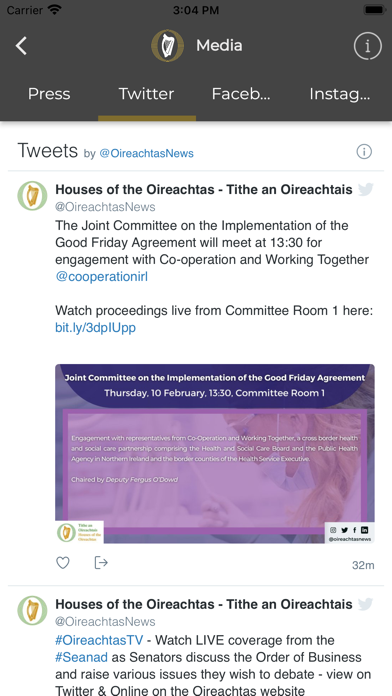 Houses of the Oireachtas Screenshot
