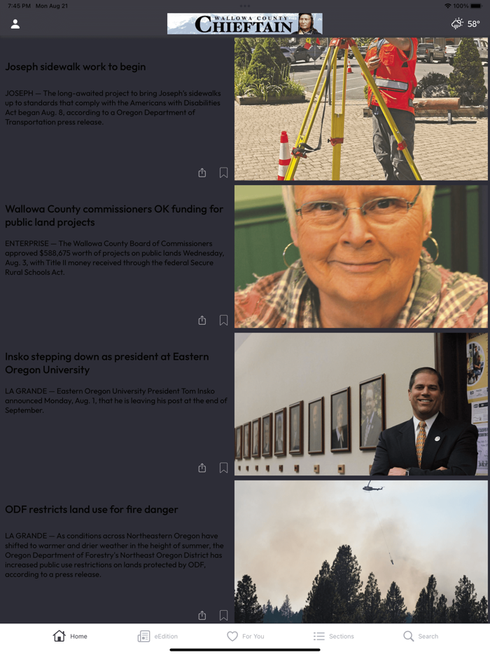 Wallowa County Chieftain News