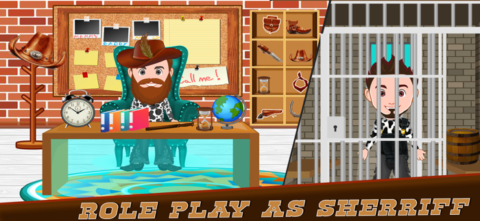 Pretend Play Cowboy Town Life