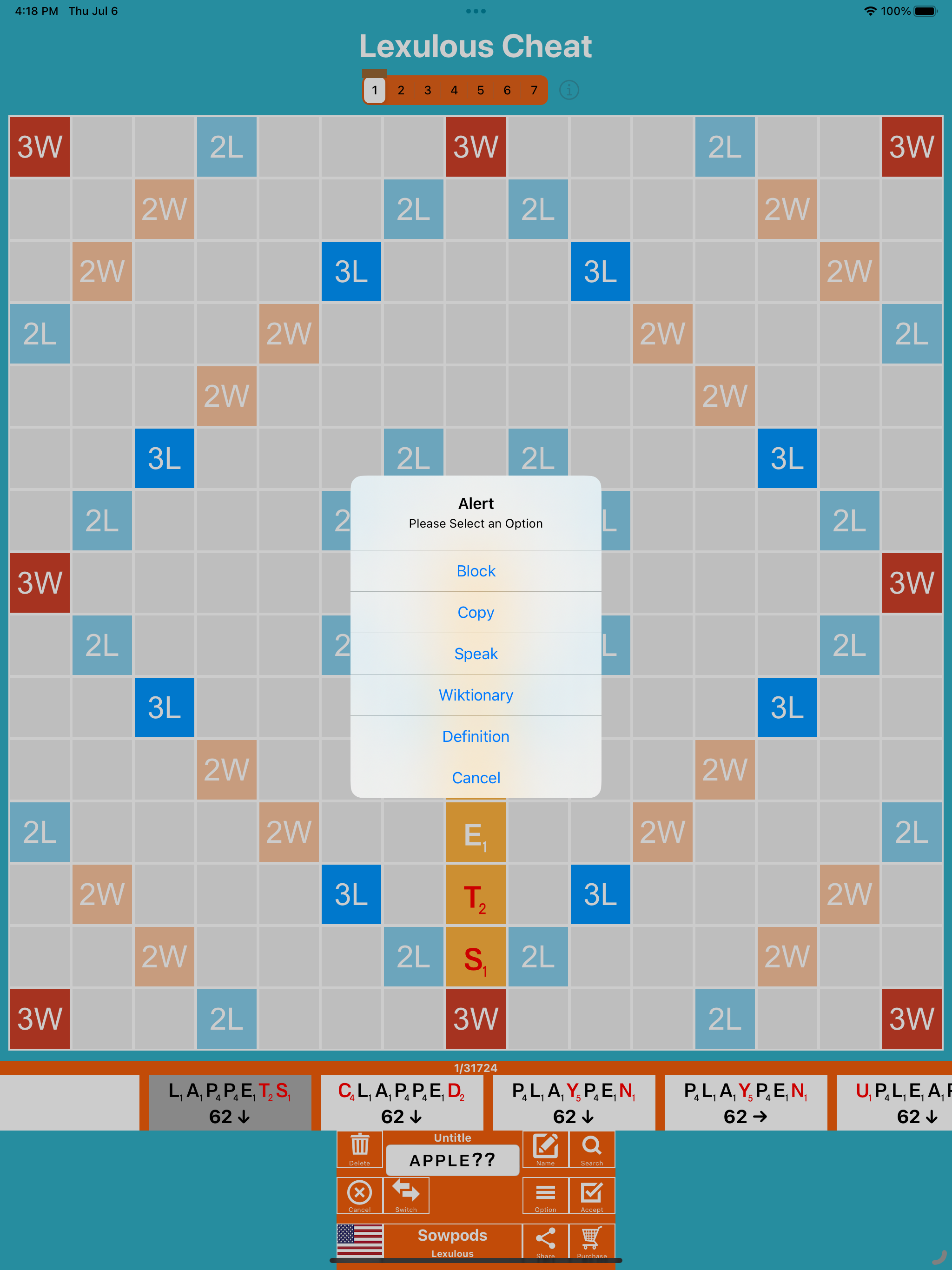 Lexulous Cheat & Solver