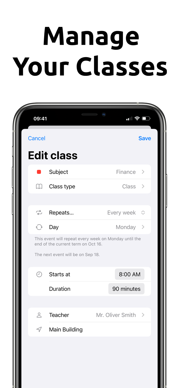 School Planner - Timetable