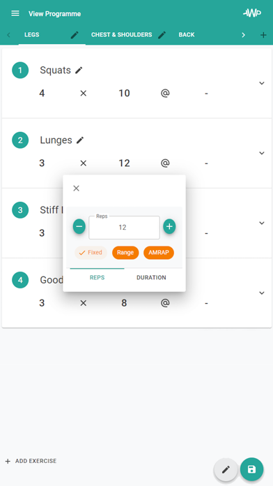 Workout Planner Coach & Client Screenshot