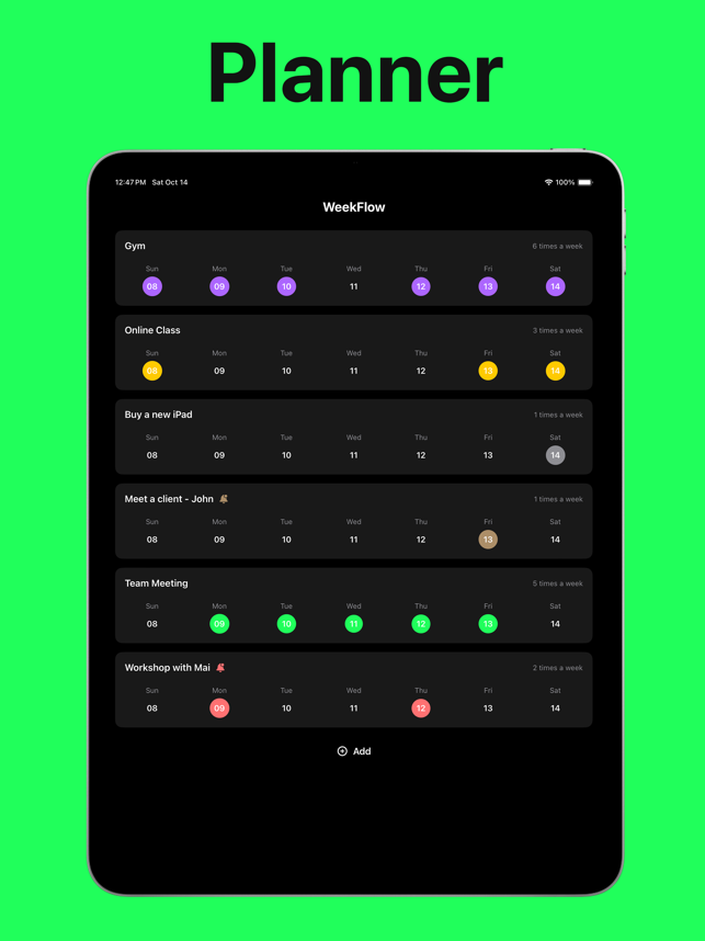 ‎WeekFlow: Planner and Reminder Screenshot