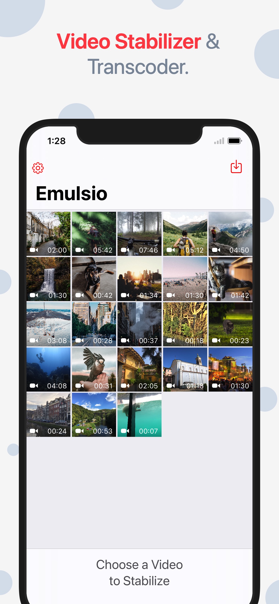 Screenshot do app Emulsio 4 › Video Stabilizer