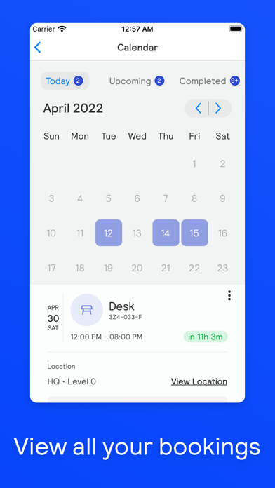 OurSpace Booking Screenshot