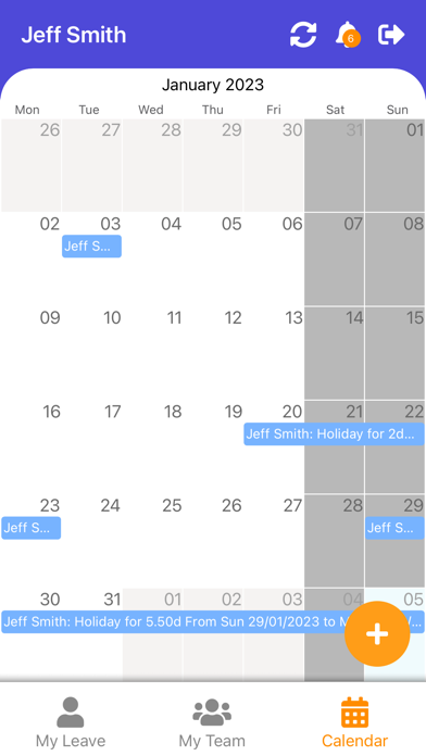 LW Employee Holiday Planner Screenshot