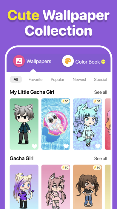 Gacha Wallpapers & Colourbook Screenshot