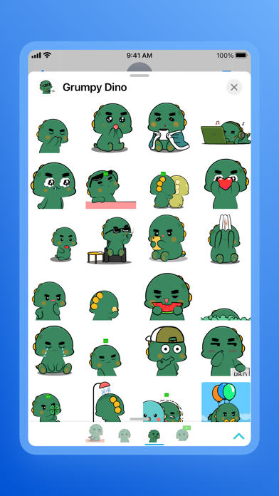 Grumpy Dino Stickers Screenshot