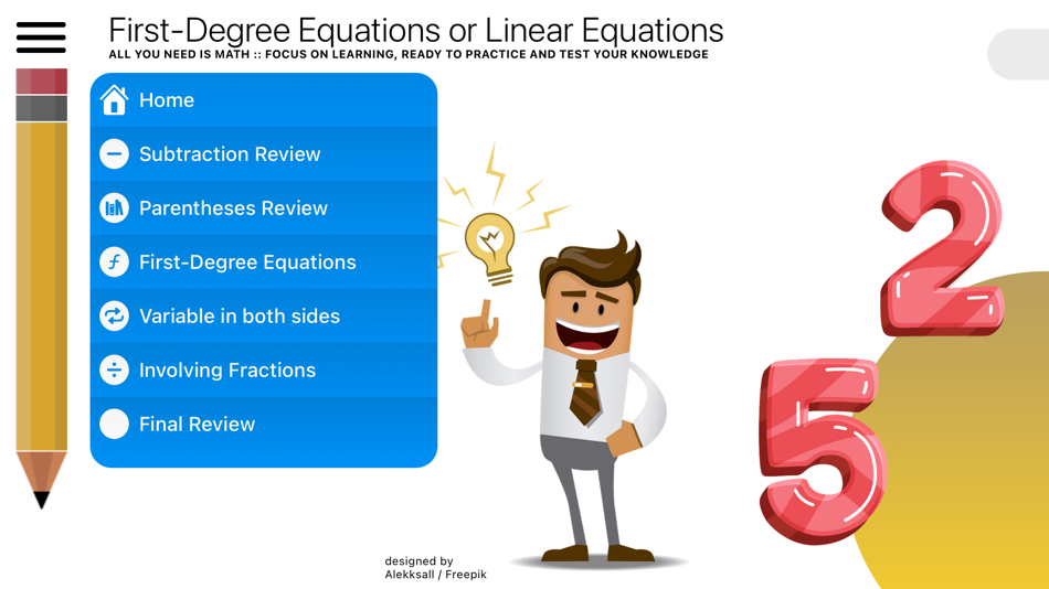 #1. First Degree Equation (ax+b=c) (iOS) 由: Paulo Narra