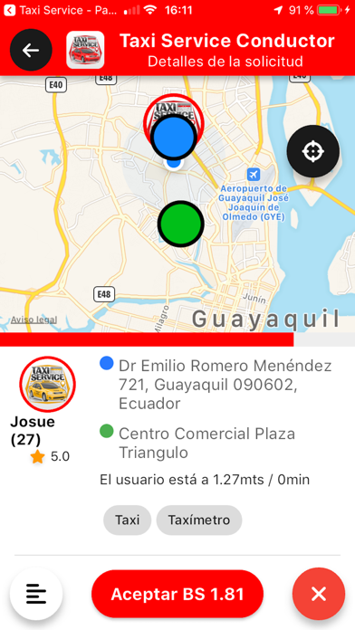 TaxiService - Conductor Screenshot