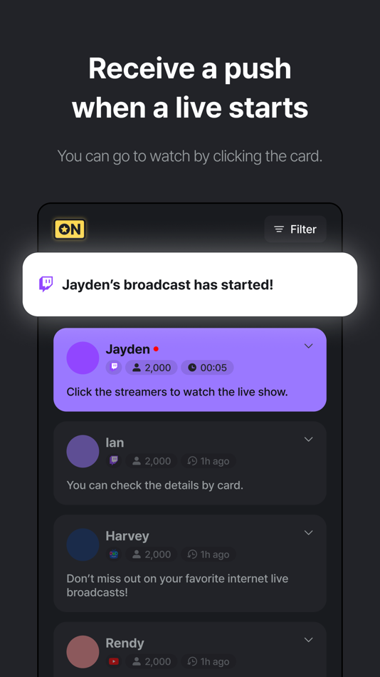 #5. Live Notification, Streamer on (iOS) 由: OpenRhapsody
