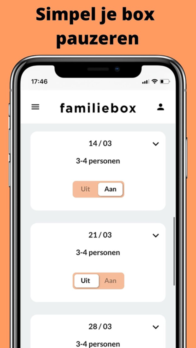 Familiebox: maaltijdbox Screenshot