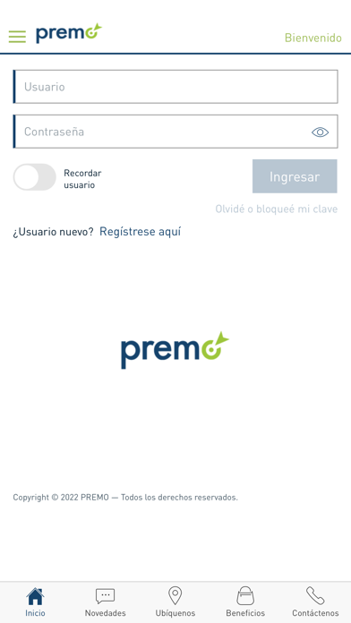 PREMO Móvil Screenshot
