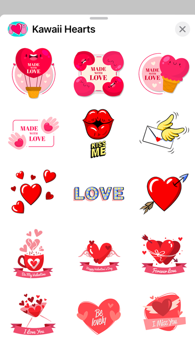 Screenshot #2 pour Kawaii Hearts Love Stickers