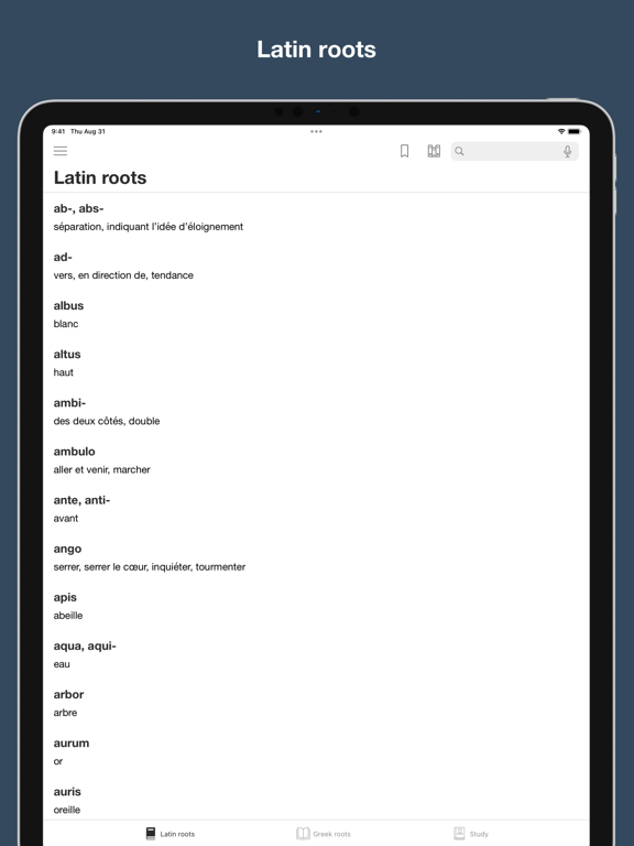 Screenshot #4 pour Greek & Latin Roots of French