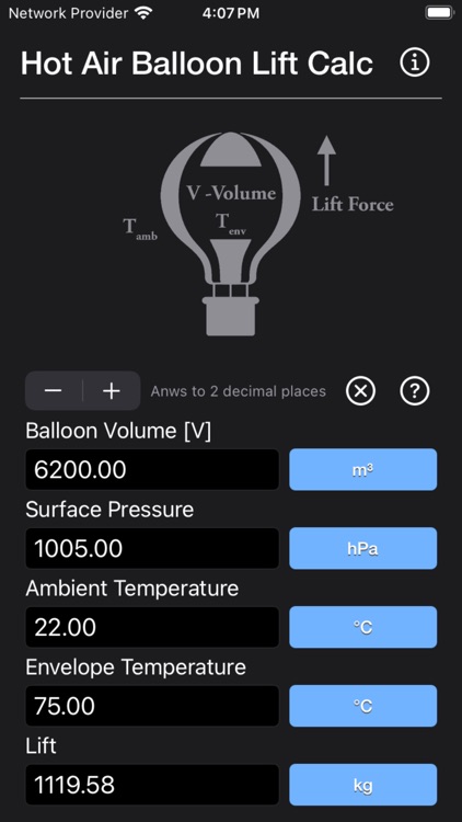 Hot Air Balloon Lift Calc screenshot-6