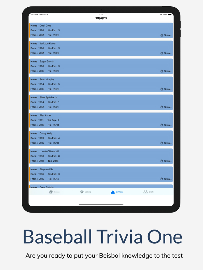 Baseball Trivia One