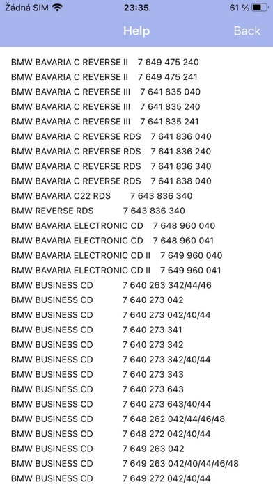 RADIO CODE for BMW BUSINESS Screenshot
