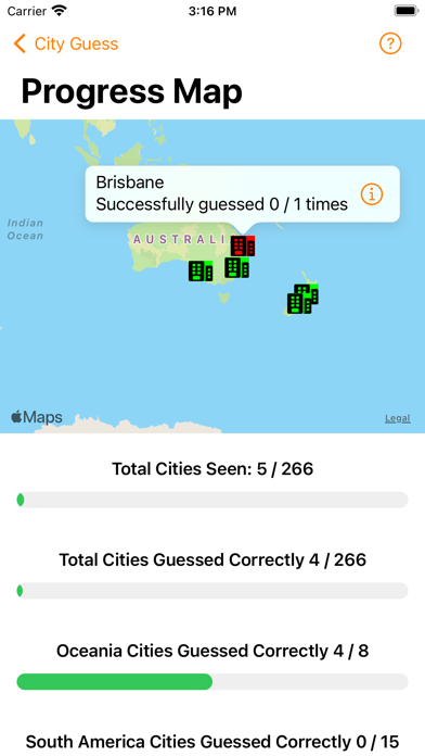City Guess Game Screenshot