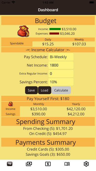 Lean Purse Calculator Screenshot