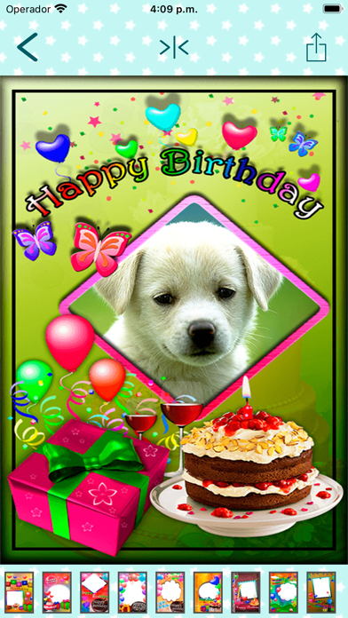 Happy birthday frames cards . Screenshot